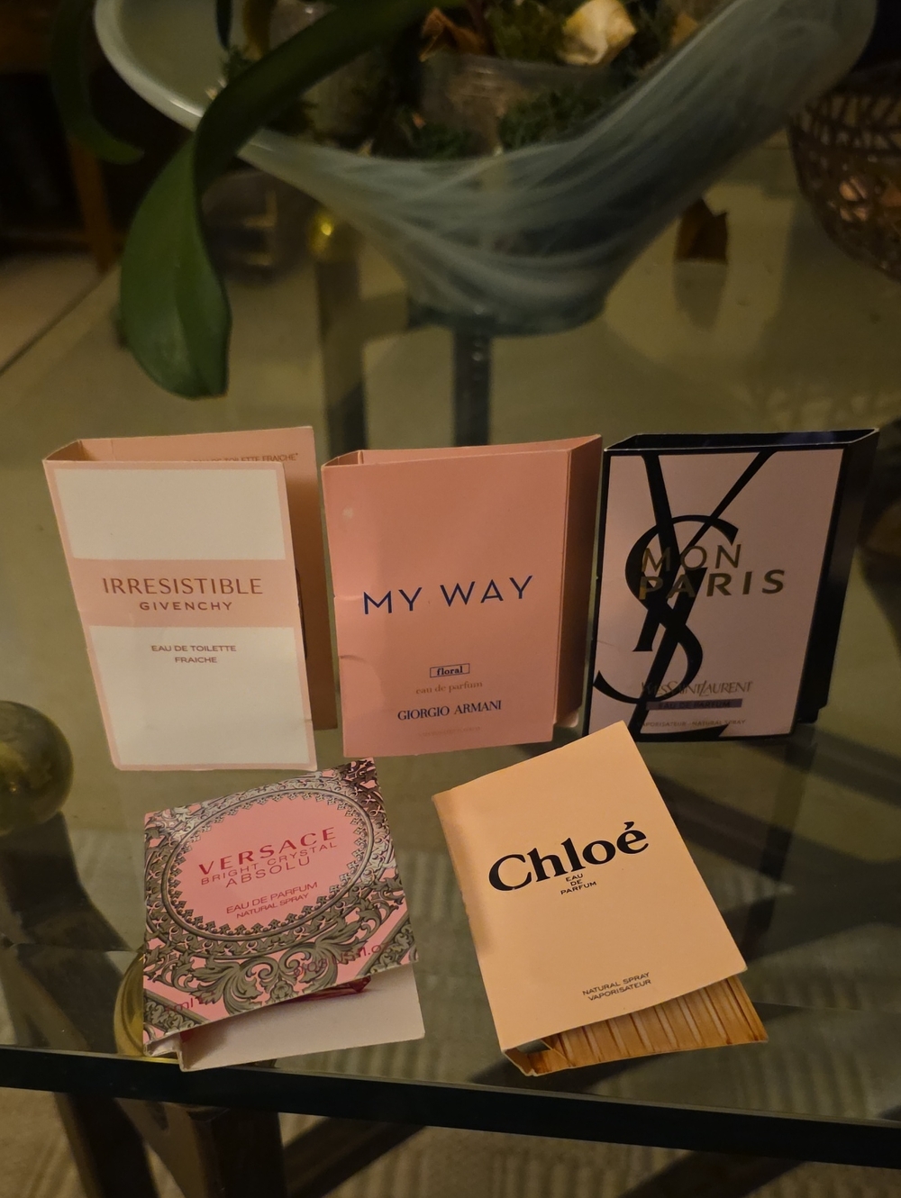 5 Fragrance Sample Lot Armani My Way Ysl Versacr Chloe